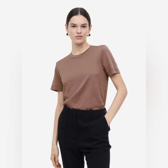 H&M Tops - H&M Silk-blend T-shirt